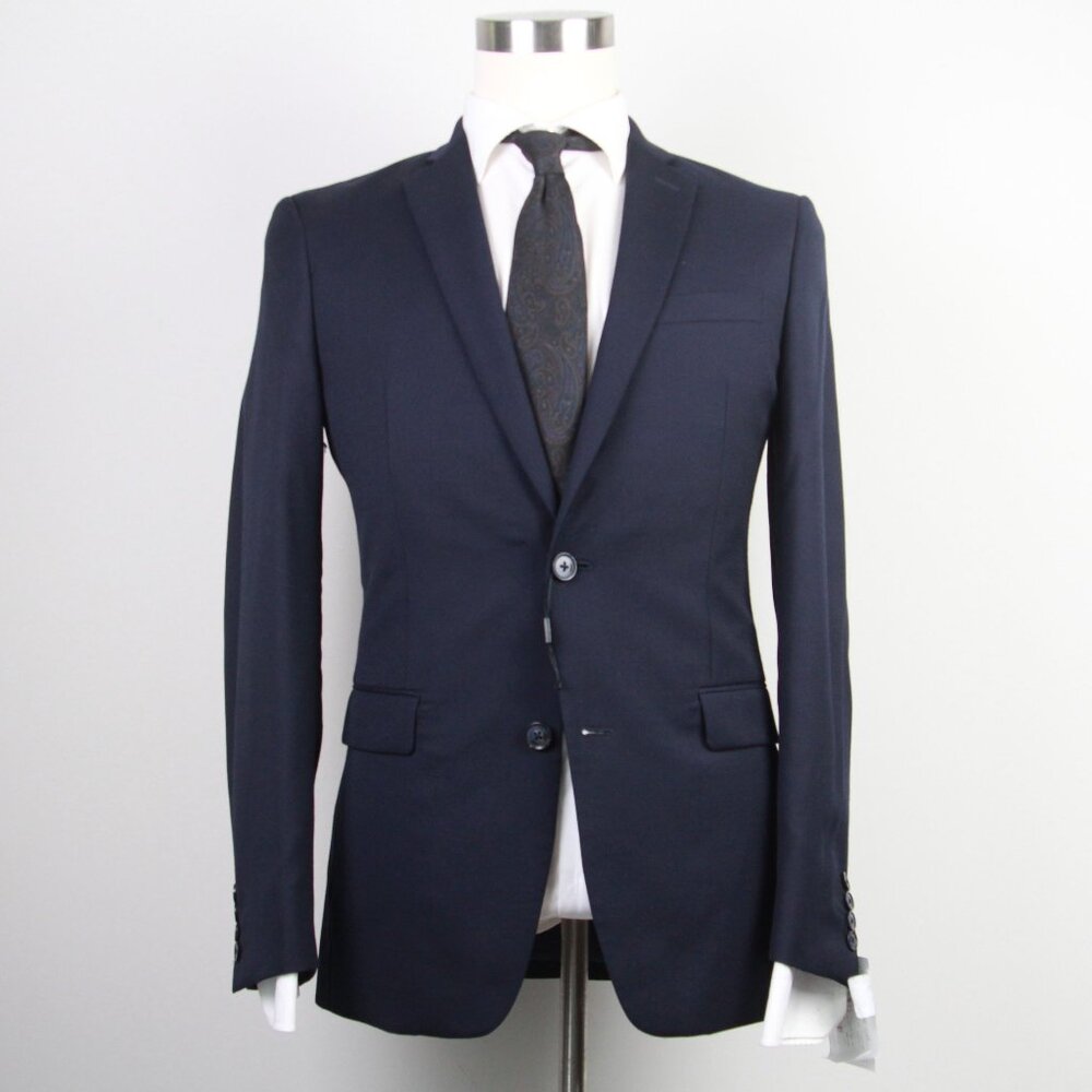 Bar III‎ Men's Blue Slim Fit Wrinkle-Resistant Wool-Blend Suit Jacket 36R E06754